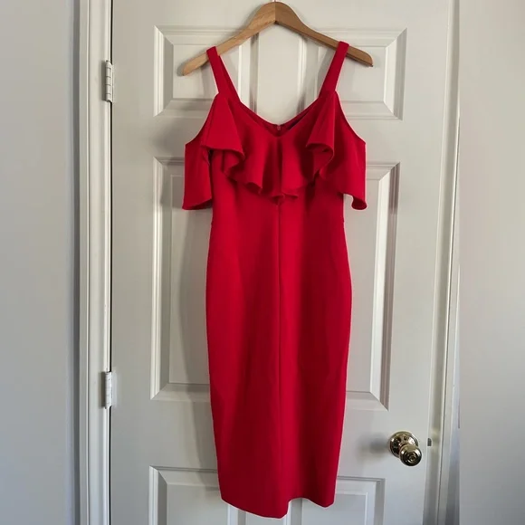 RACHEL Rachel Roy Red Asymmetrical Dress Cocktail Dress - Picture 2 of 9